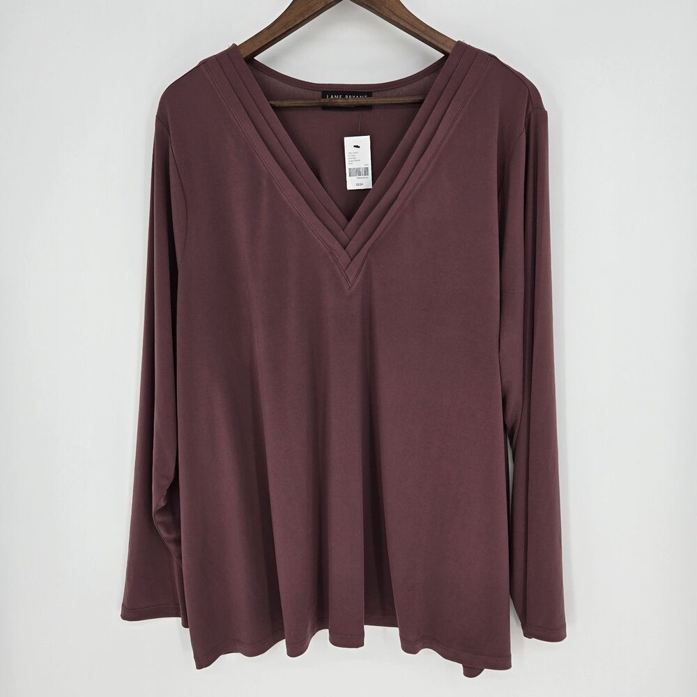NWT Lane Bryant V Neck Long Sleeve Career Blouse 22/24